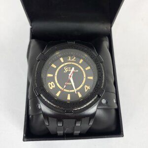 Black Chunky Sports Dial Mens Geneva Watch In Original Box